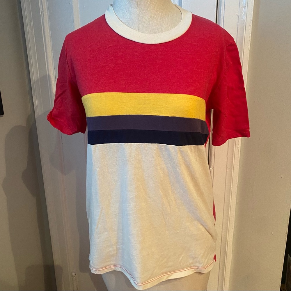 Retro style modern Camp Collection colorblock short sleeve tee t-shirt S M